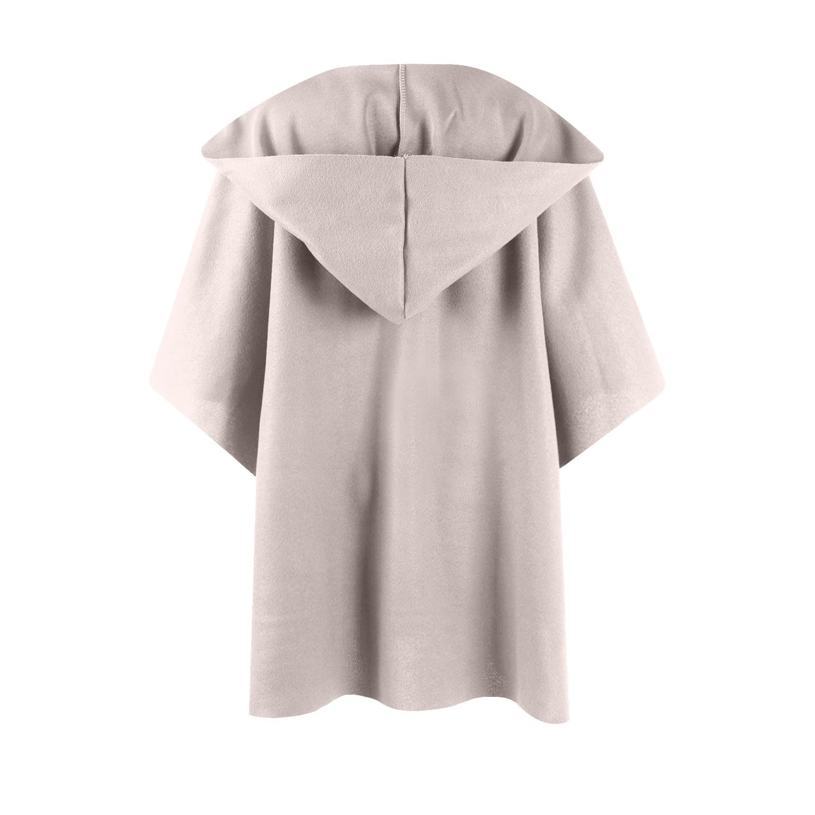 Mantel Damen Mit Kapuze Poncho Cape Wollmantel Einfarbig Jacke Damen Winter Herbstmantel Frauen Mit Taschen Cardigan Elegant Poncho Strickjacke Open Front Cape Damen-Jacken Büro Zuhause