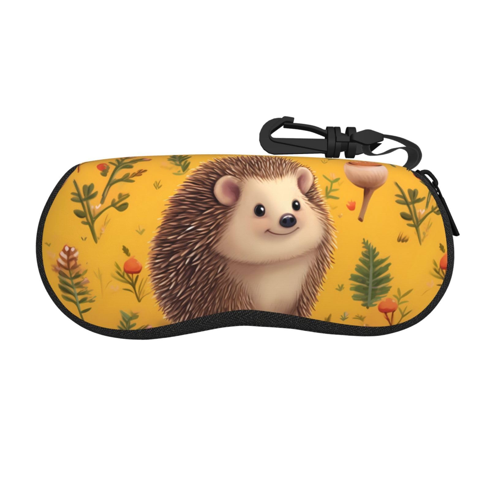 QGGHNISD Hedgehog Soft Shell Glasses Case, Anti-Scratch And Dustproof Sunglasses Glasses Case With Zip Closure
