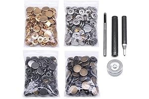 120 Sets of Premium Leather Snap Fastener Kit with Comprehensive Toolset