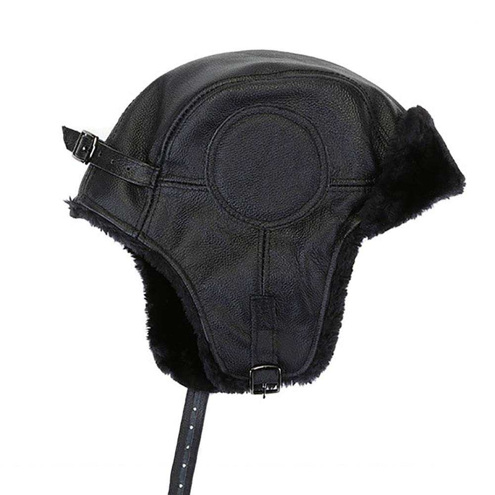 Protection hivernale Lei Feng en cuir épais avec couvre-oreilles intégrés