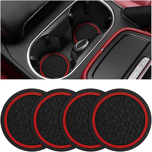 4 posavasos para automóvil, almohadilla antideslizante para portavasos de automóvil, impermeable, a prueba de polvo, decoración interior del