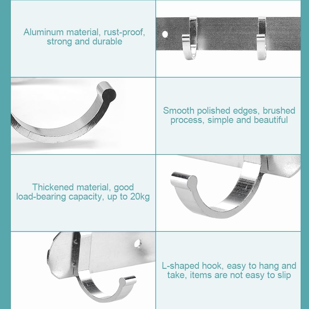 Portautensili Da Cucina Rotante 360° - 2 Pezzi Con 6 Ganci Con Adesivo Senza Foratura - Foto 7