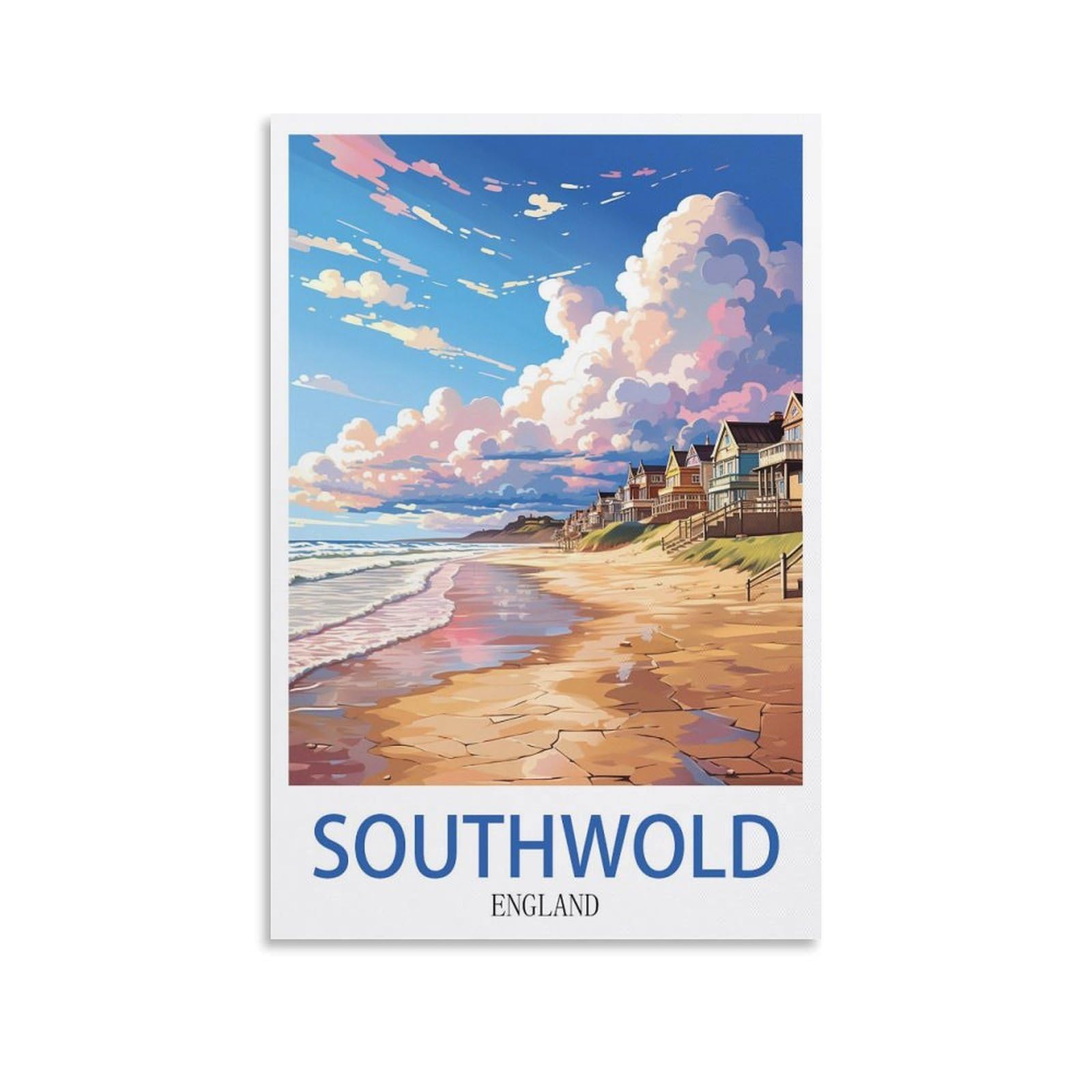 EZMLFA 5D Diamond Art Kits for Beginner,Southwold England,Diamond Picture Art for Beginner, DIY Gem Cross Stitch Creative Gift Home Wall Decor 40x40cm