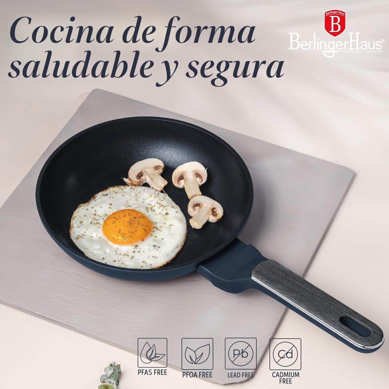 Berlinger Haus Juego de Sartenes Antiadherentes de Aluminio Forjado, Apto para Inducción, 20/24/28 cm, Mango Ergonómico, Ahorro de Energía, Edición Burgundy