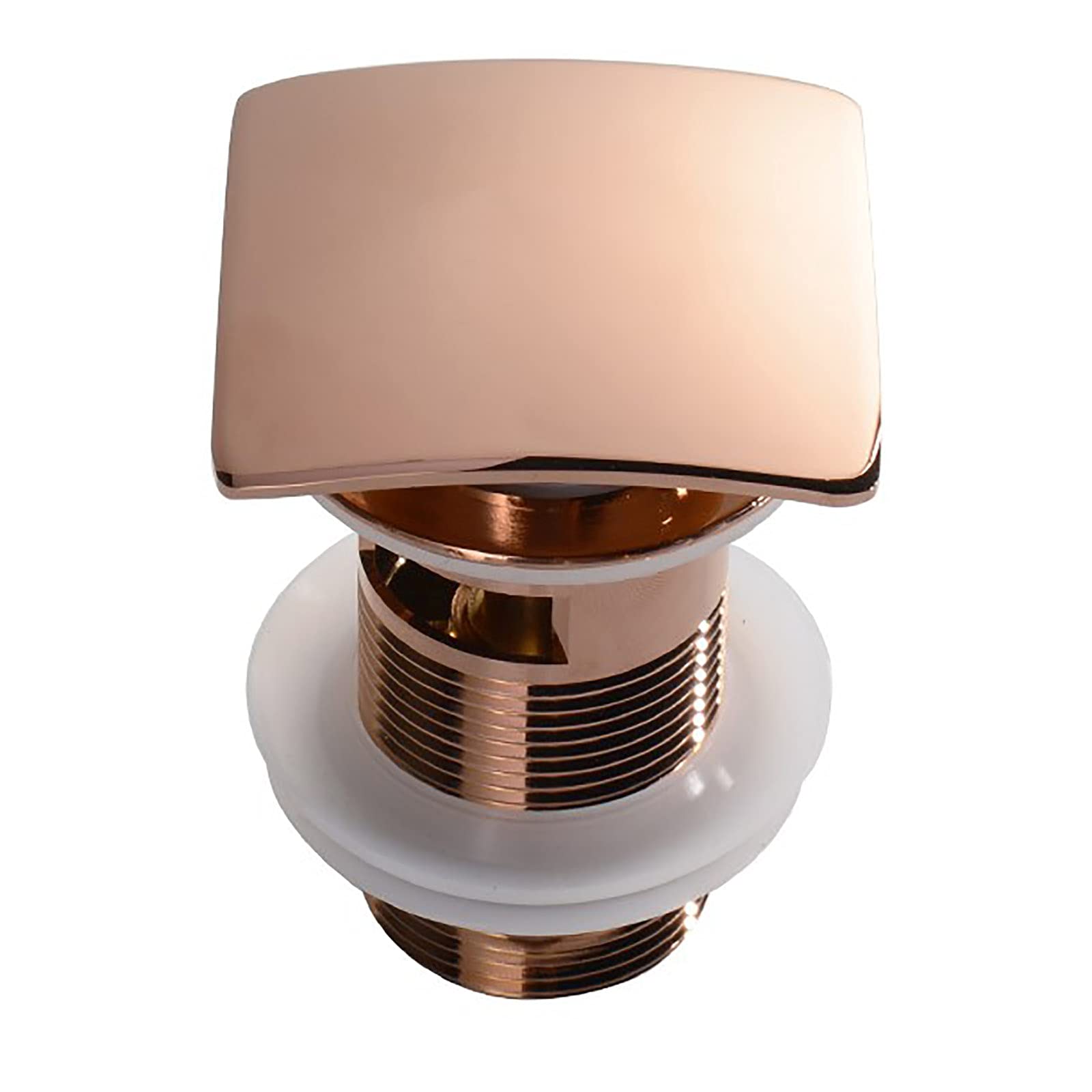 Bonde de lavabo clic-clac rose gold en laiton robuste avec trop-plein