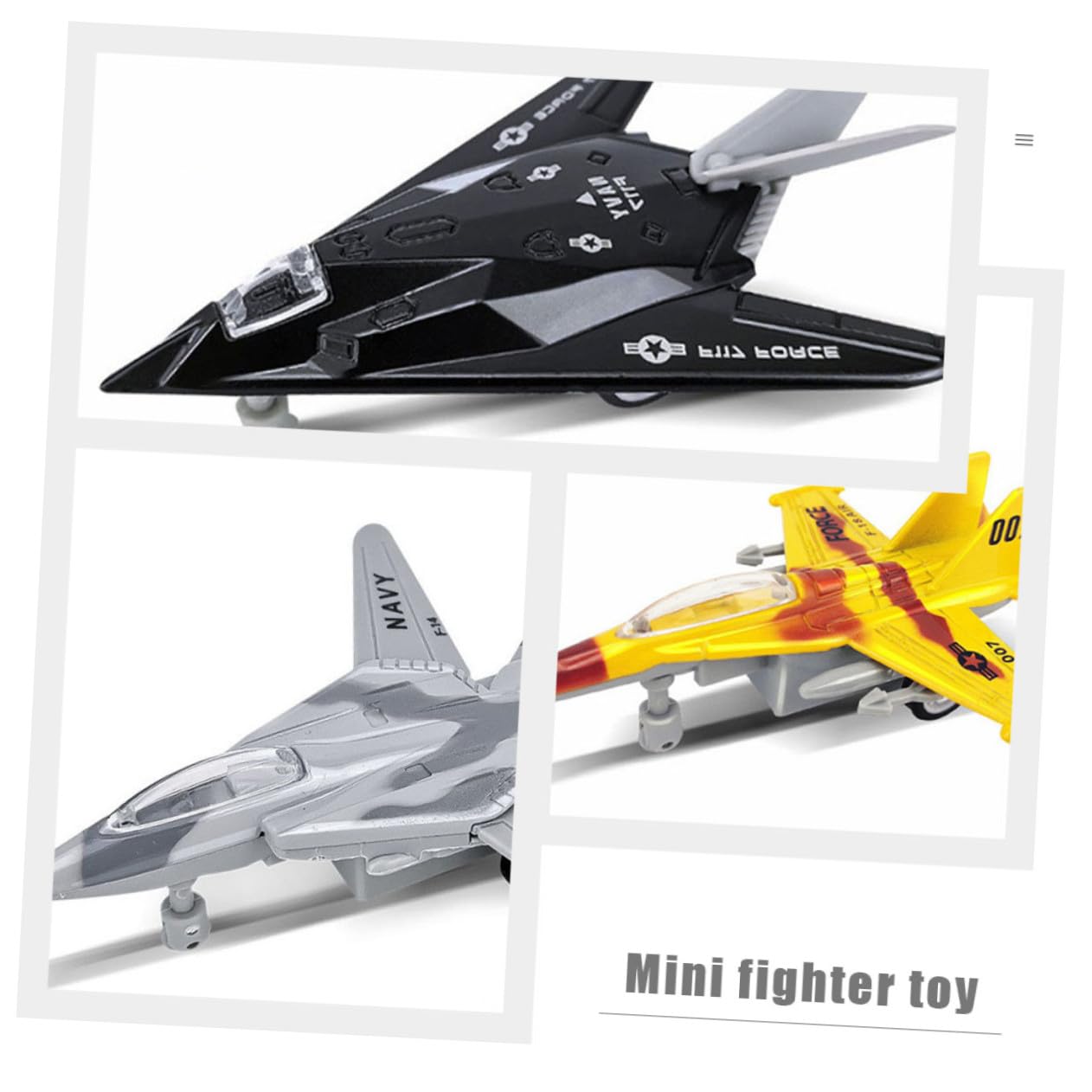 4 Piezas de Juguetes de Aviones de Aleación Motor de Fricción para Niños, Mejora Habilidades Cognitivas, Adecuado para Colección y Obsequio de Navidad