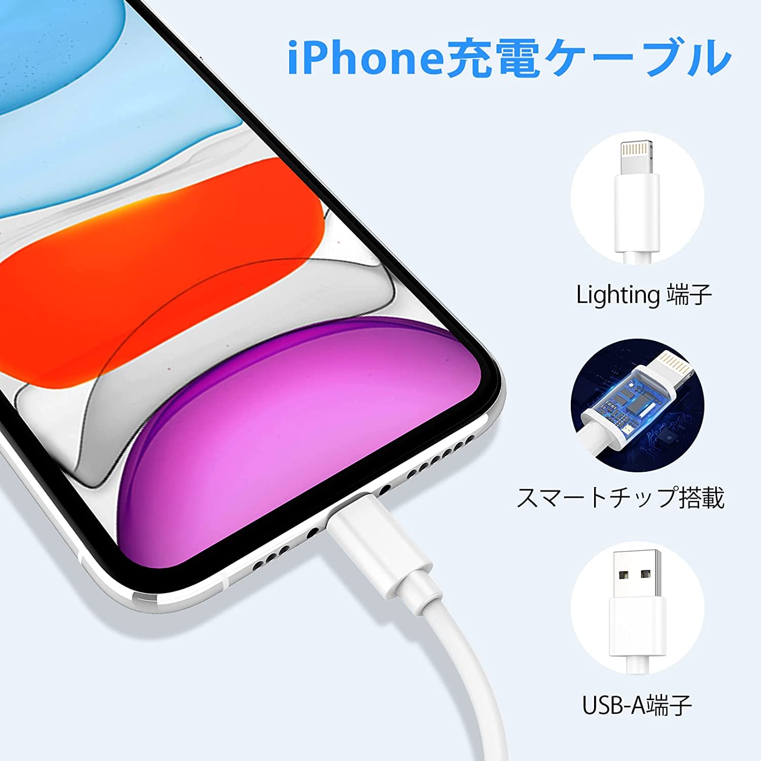 Amazon.co.jp: iPhone 充電ケーブル ライトニングケーブル 1.8M