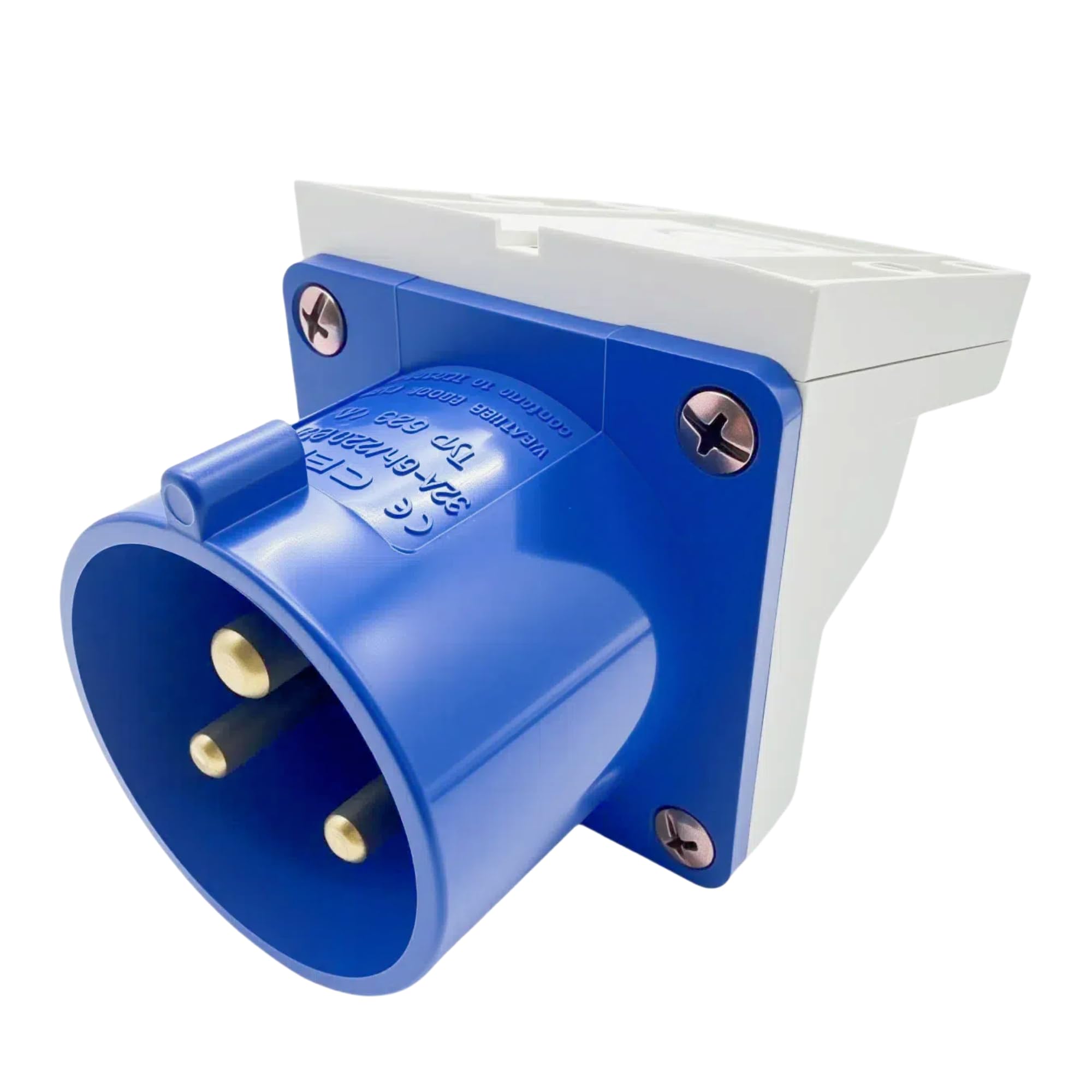 CEE Enchufe 32A 3 Polos, Conectores de Enchufe Industrial Azul 3 Pines, Enchufe de Pared Aparatos CEE, Enchufes de Repuesto Caravana Industrial 220V-250V 50/60Hz 2P-E 6H IP44 IEC60309