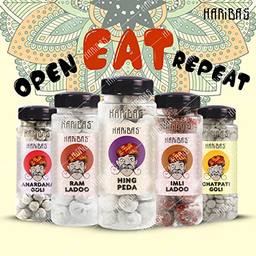 Image of HARIBAS Combo Anardana Goli, Ram Ladoo, Hing Peda, Imli Ladoo And Chatpati Goli 180Gm - Each Pack Of 5