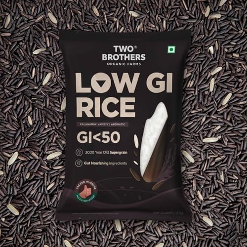 Image of Two Brothers Organic Farms Kalanamak Rice 2KG | Low GI, Diabetic-Friendly Native Rice | Rich in Iron & Zinc | Gut Nourishing, Perfect for Pulao, Biryani & Curries