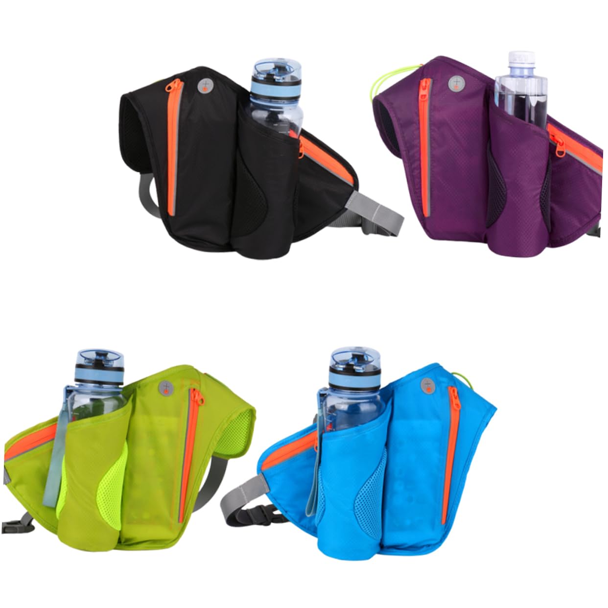 Happyyami 2pièces Ceinture De Course Multifonctionnelle avec Porte-Bouteille Et Poche Téléphone De Étanche pour Activités De Plein Air Vert