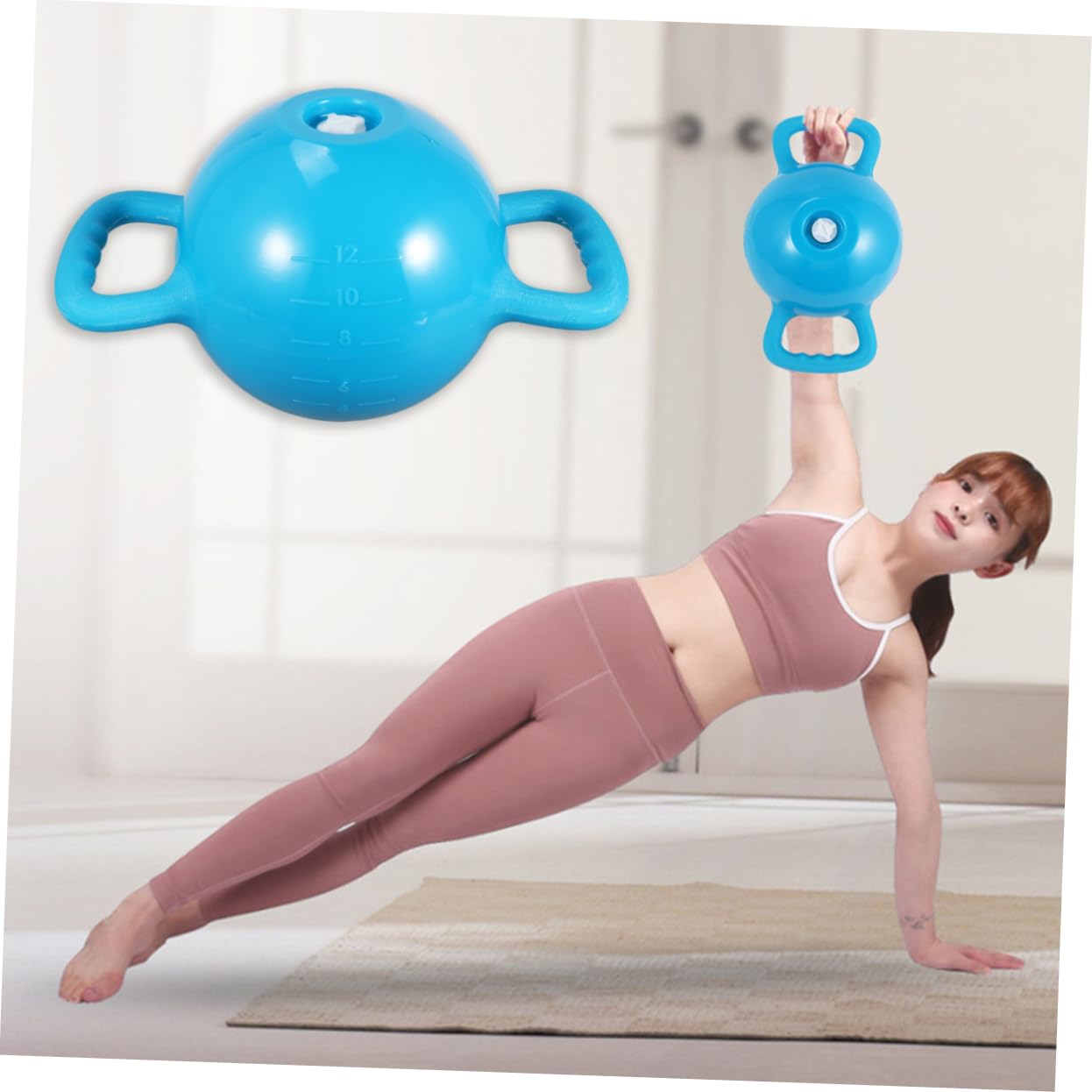 Happyyami Kettlebell Wodny Fitness z Podwójnymi Uchwytami Regulowany Ciężar z PVC Bezpieczny i Trwały Sprzęt Do Pilatesu Oraz Treningu Siłowego dla Kobiet i Mężczyzn Fioletowy