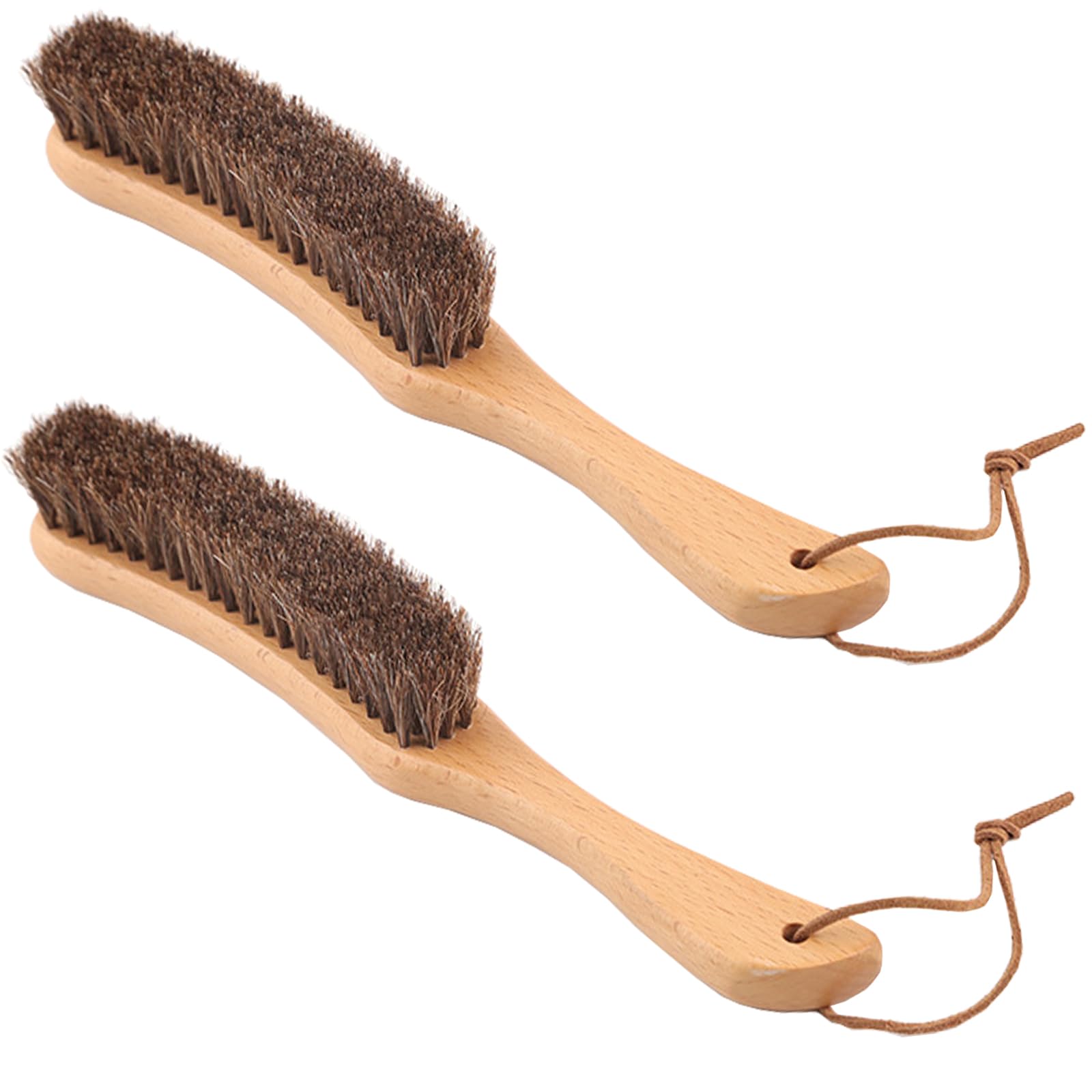 Ahigh Cepillo de pelo de crin para ropa, mango de haya europea de grado A, adecuado para trajes, abrigos, ropa de cama, artículos de cuero, pelo de animales, etc. Limpieza y eliminación de polvo (2