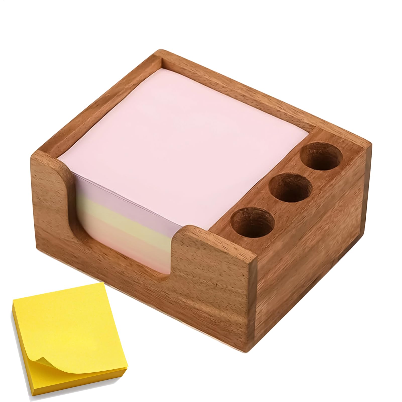 Notepad Holder | Wooden Non-slip Desk Memo Block Organizer | Storage System for Post-its,For Kids Boys Girls Teenage Living Room Bookshelf Cabinet
