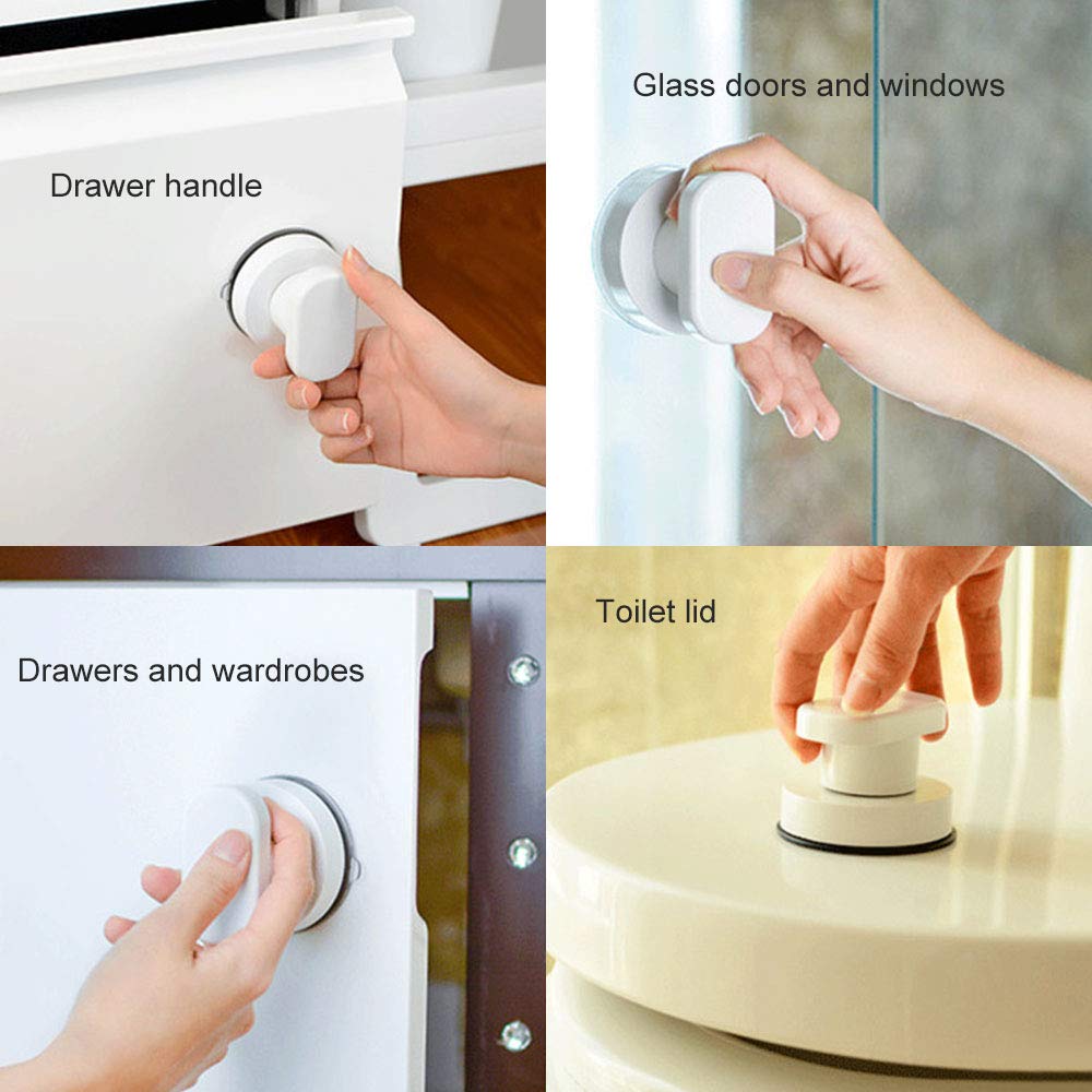 Maniglia A Ventosa Per Porte - 2 Pezzi, Forte Adsorbimento Per Vetro, Frigorifero, Armadietti E Bagno - Foto 5