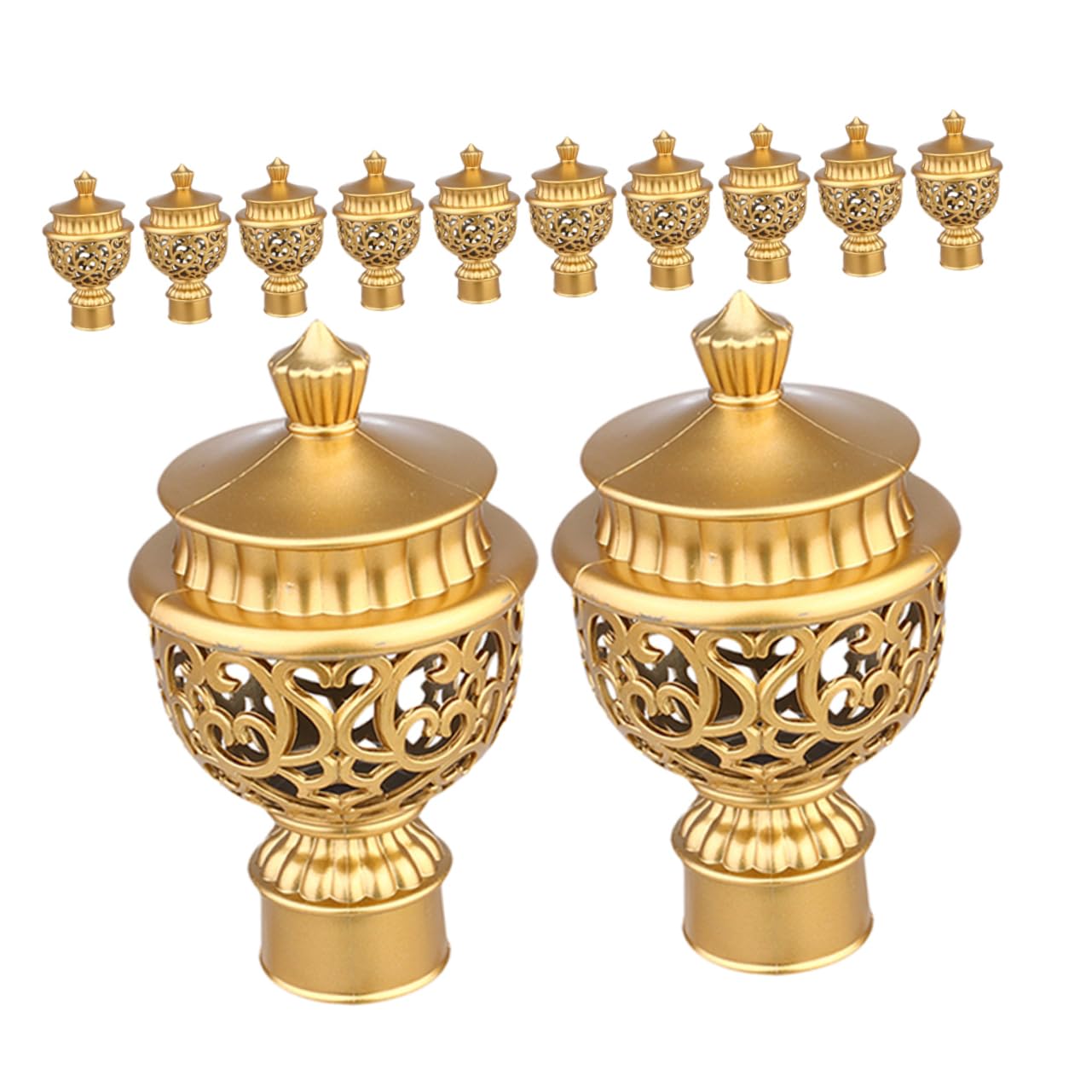 OSOLADY 12pcs Modern Curtain Rod Finials Decorative Roman Pole End Caps Easy to Install Plastic for Drapery Rods
