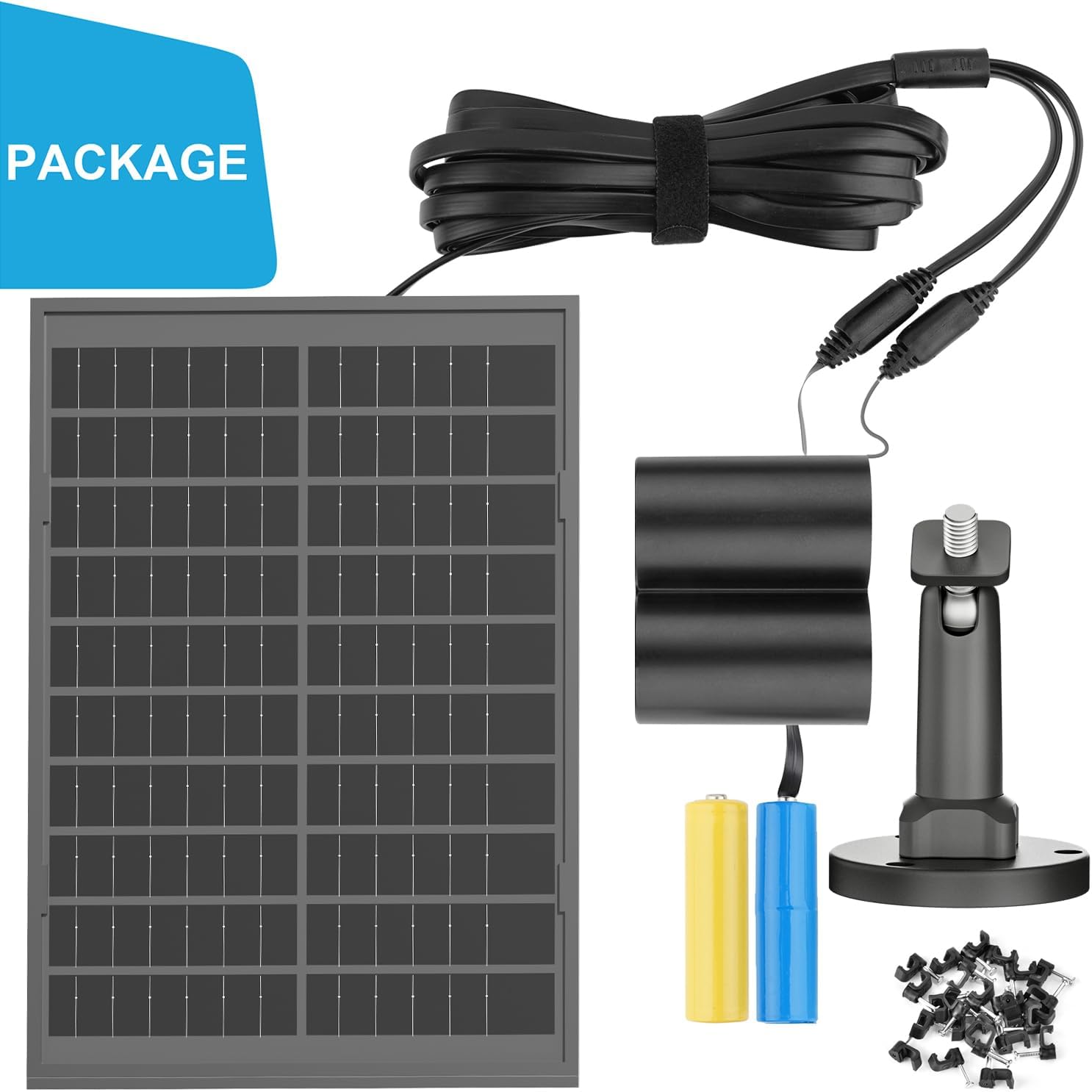 10W Solar Panel for All-New Blink Outdoor 4 /(3rd Gen) Floodlight Camera,16.5Ft/5m Weatherproof Cable Power Your Blink Floodlight Camera Continuously (Floodlight & Cam NOT Included)