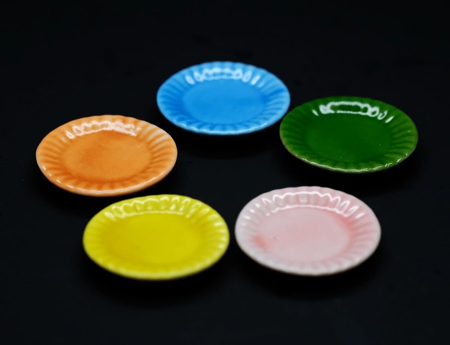 Mini Ceramic Dish for Craft 10 Mix Color Ceramic Plate Dish Garden Display Minimal Decoration 2.7 CM