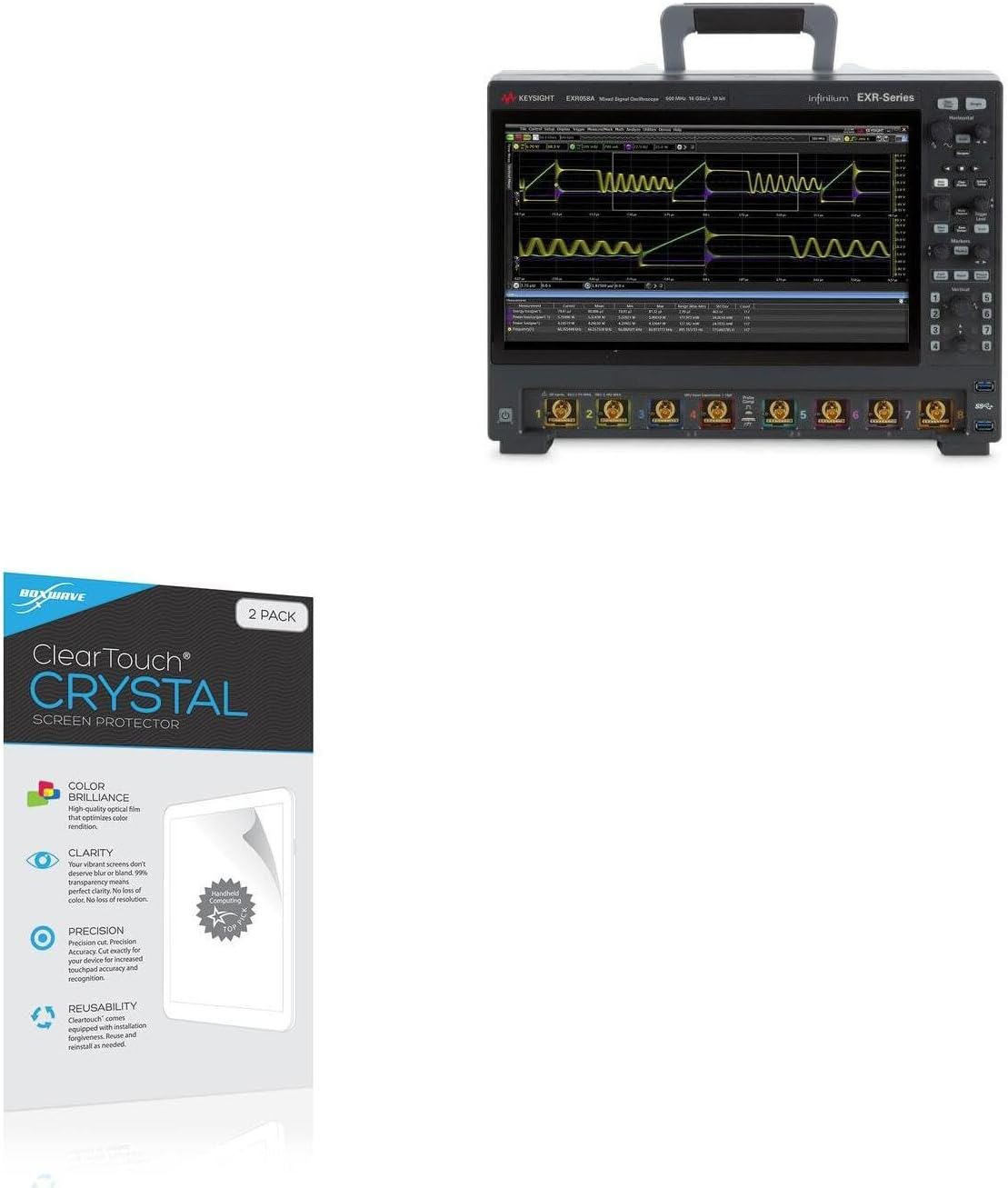 BoxWave Screen Protector Compatible with Keysight EXR058A - ClearTouch Crystal (2-Pack), HD Film Skin - Shields from Scratches