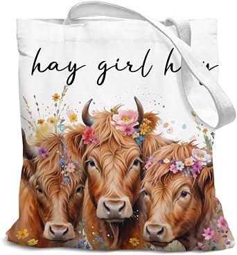 Animal Canvas Tote Bag for Women Teen Girls Gifts Cute Small Travel Work Tote Bags Reusable Grocery Bags Shoulder Bag
