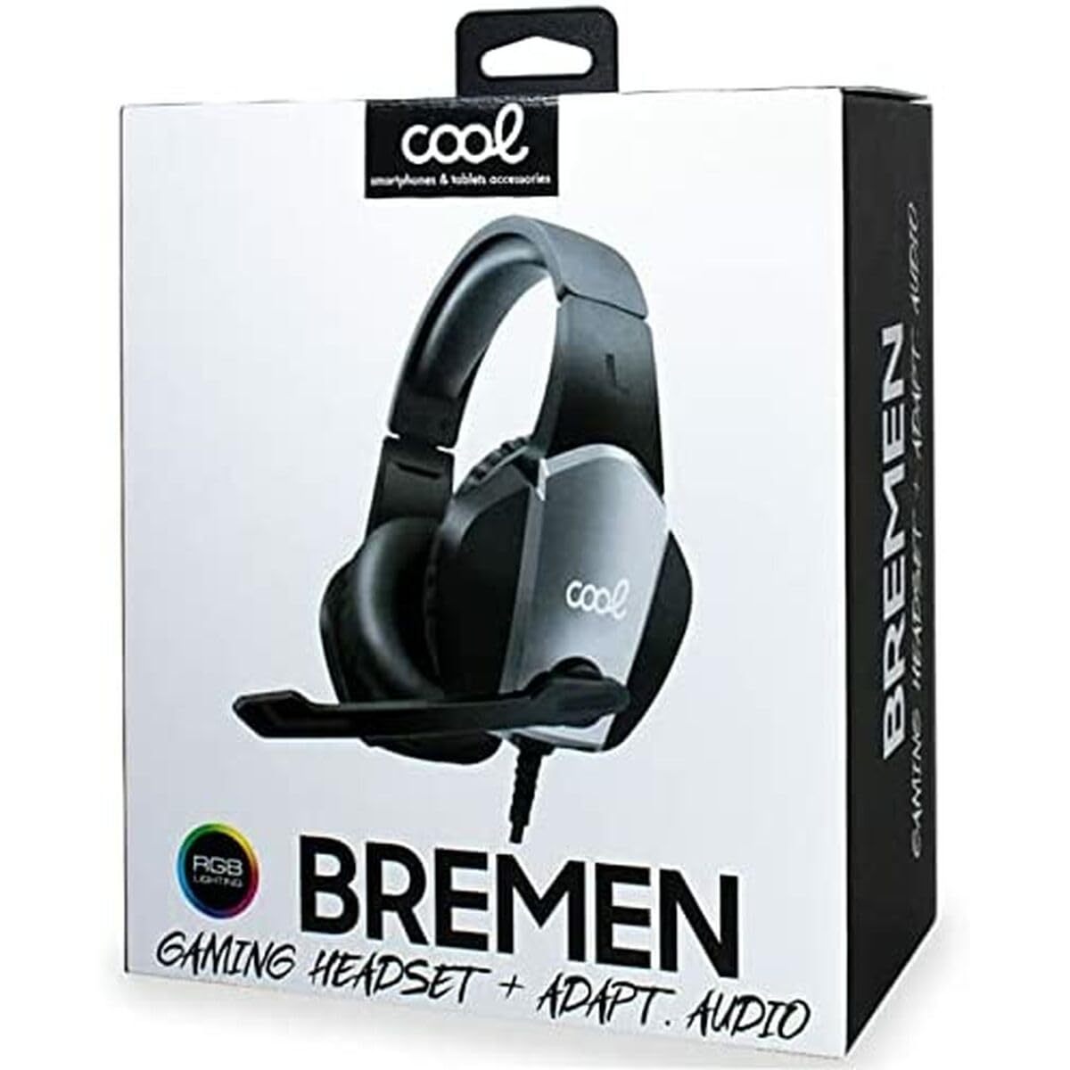 Auriculares Stereo PC / PS4 / PS5 / Xbox Gaming Cool Bremen Iluminación + Adapt. Audio