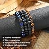 Chriscoco Mens Bracelets 8MM Beaded Bracelet Tigers Eye Lava Rock Stone Stretch Beads Bracelet for Men Women #2