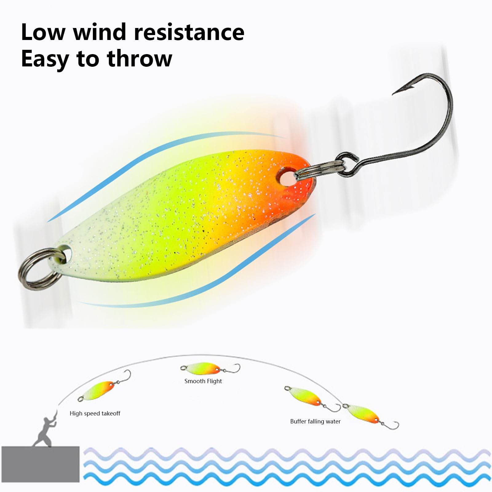 Kit De 43 Cuillères Pour Pêche à La Truite, Leurres Métalliques 2.3g/2.8g/3.3g/5g, Avec Boîte De Rangement, Eau Douce Et Salée
