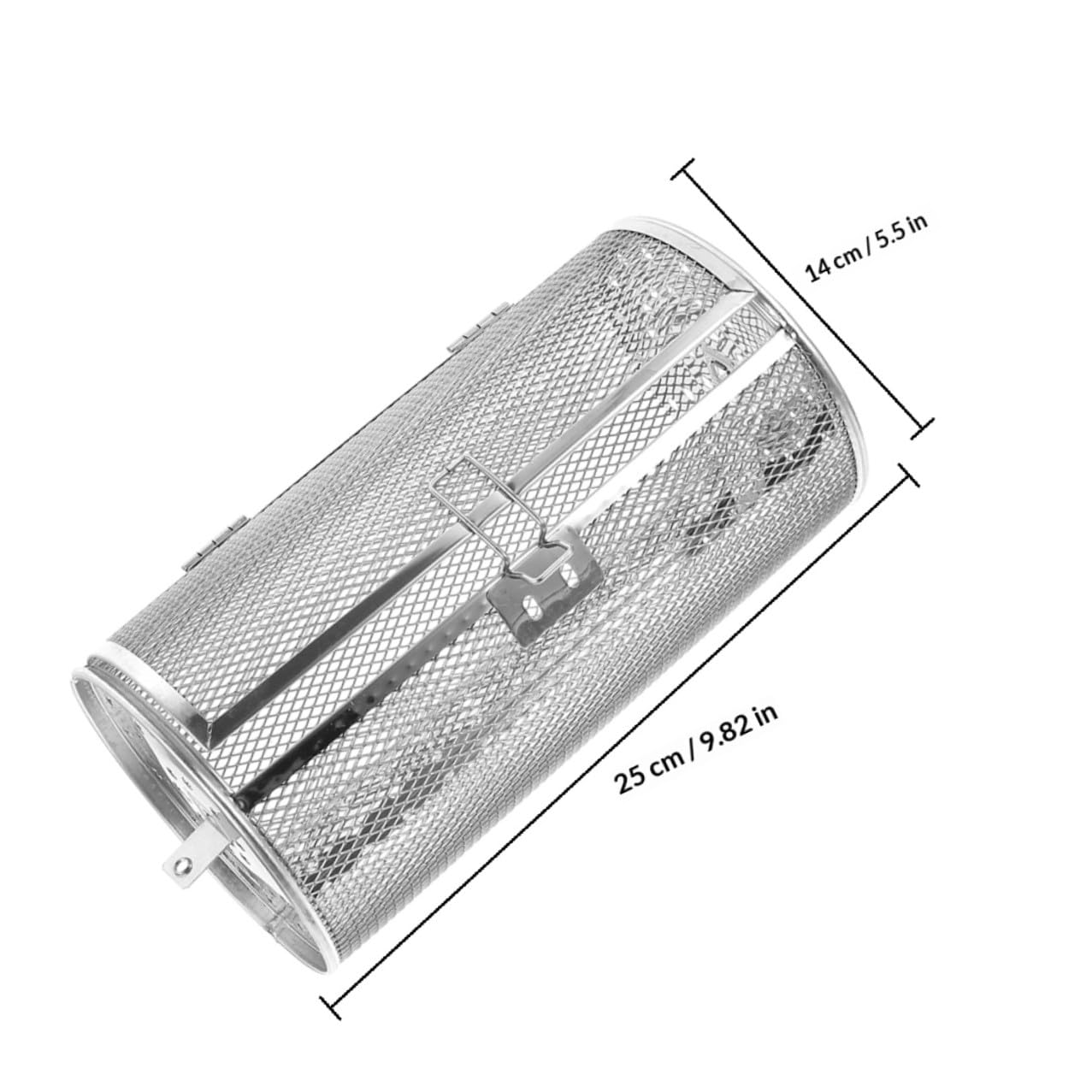 Cestello Gabbia per Polli allo Spiedo in Acciaio Inox 140x250 Mm Rotazione 360° e Porta Mobile per Forno e Friggitrice ad Aria, Accessorio Cucina Versatile per Arrosti e Frutta