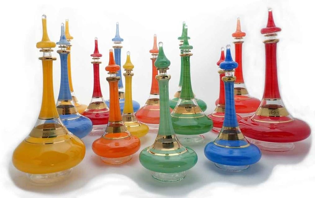 Discoveries Egyptian Imports - Handmade Genie Bottle, Made in Egypt and Packaged in Decorative Hieroglyphic Box - Red - 5" : Home & Kitchen