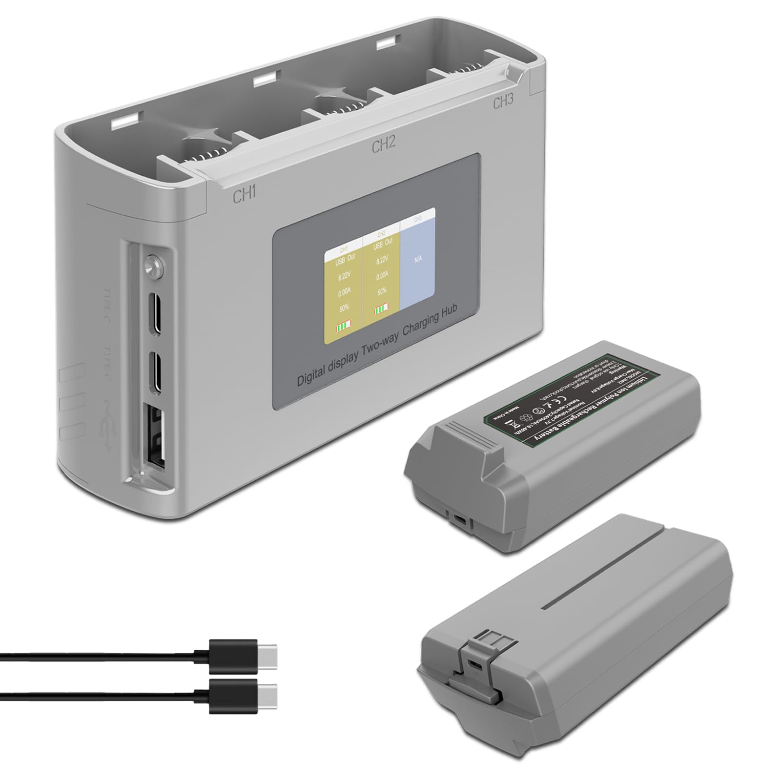 Anegine Mini 2 SE Battery 2400mAh with Smart LCD Dual Charger for DJI Mini 4K, 31 Minutes Max Flight Time 7.7V, DJI Mini SE, DJI Mini SE, DJI Mini 2 Drone (2 Pack)