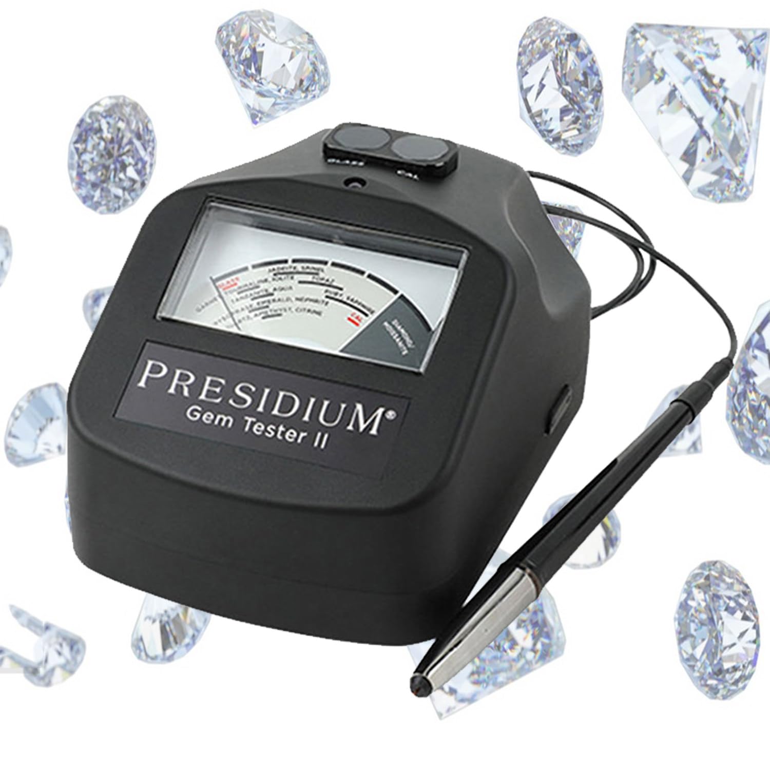 Testeur Pierres Précieuses,Testeur Diamants,Vérificateur Métaux Précieux,avec Calibrage Thermique Assisté,pour Identifier Diamants/Moissanites Pierres Précieuses Couleur Courante