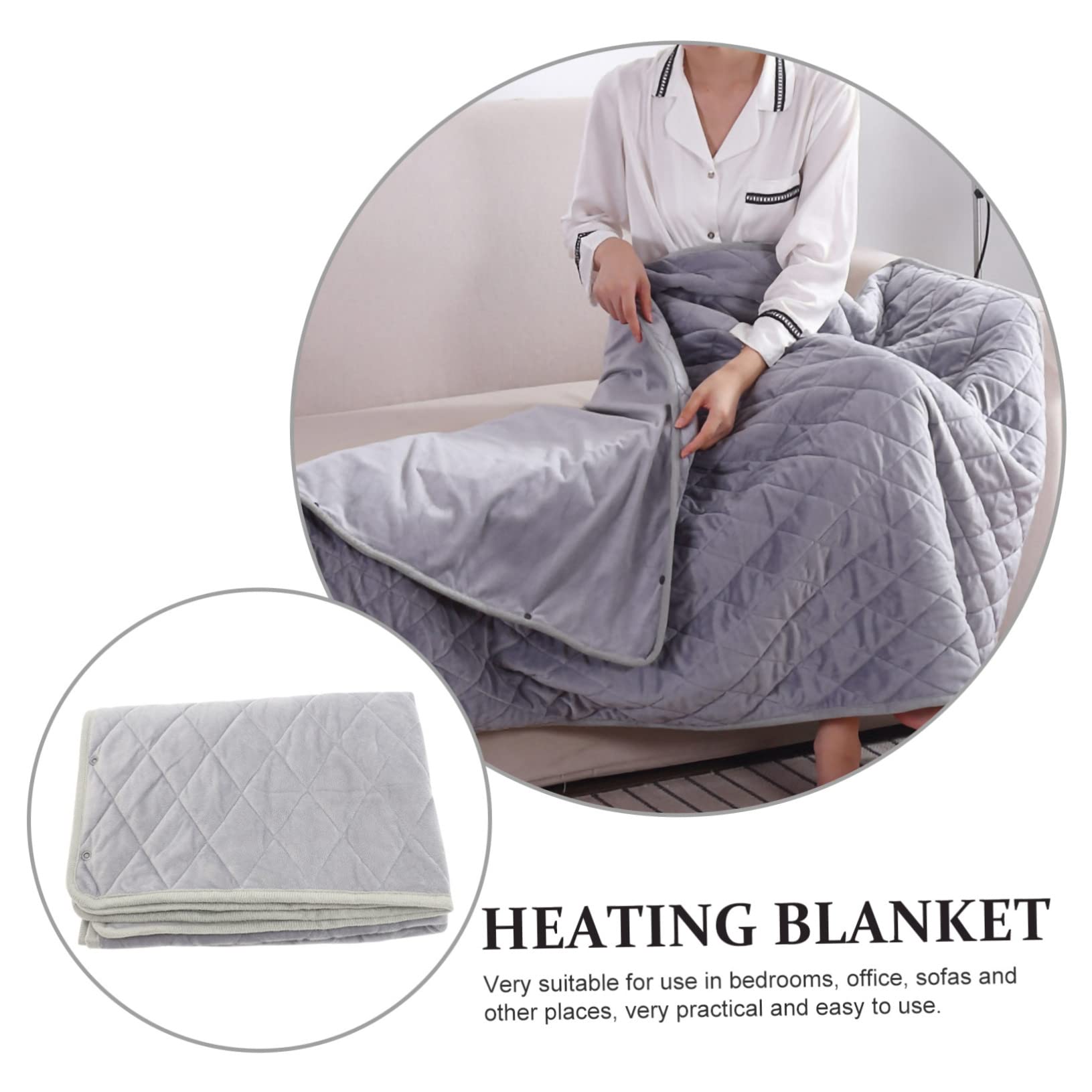 Mikinona USB Electric Heating Blanket Multi Functional Warm Shawl for Home Office Fast Heating Soft Fleece Comfortable Wearable Design for Cozy Leisure