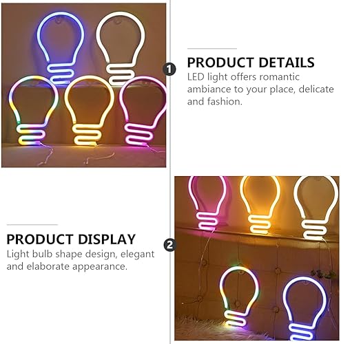 Miniatura 6 de 1 Unidades de bombilla de luz de neón de batería de neón para decoración de la boda, luces de neón LED, bombillas de luz de noche LED, luz
