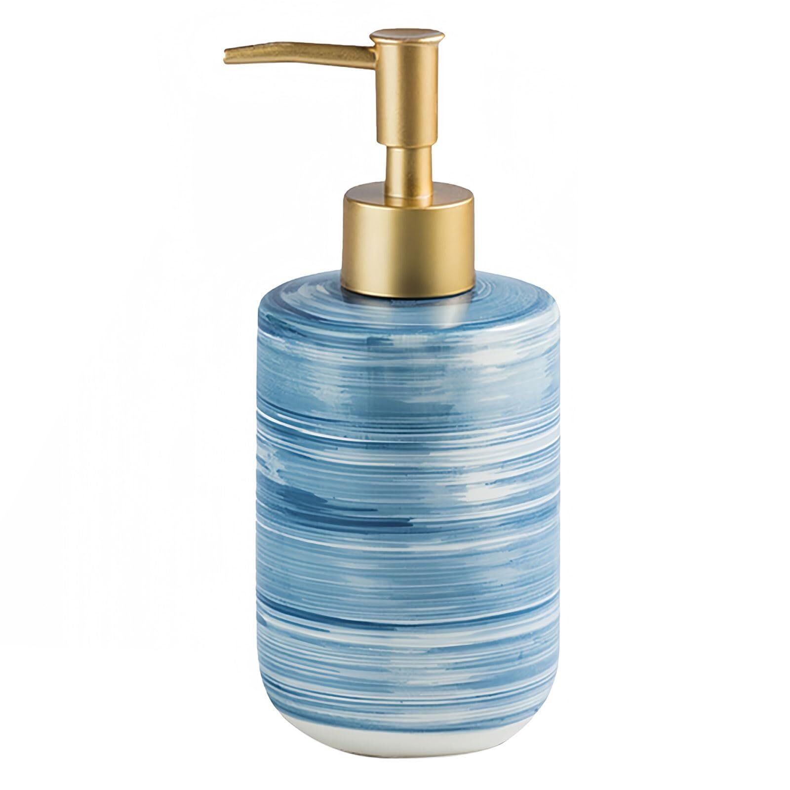 Qyleee Blue Hand Gradient Design With Pump Refillable Lotion For Bathroom Vanity Countertop Dish For Bathroom(Blue)