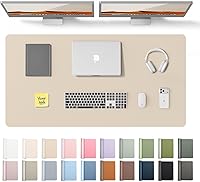 Vista 85 de YSAGi Almohadilla de piel protectora para escritorio, gran alfombrilla de ratón, alfombrilla de escritorio de piel sintética antideslizante