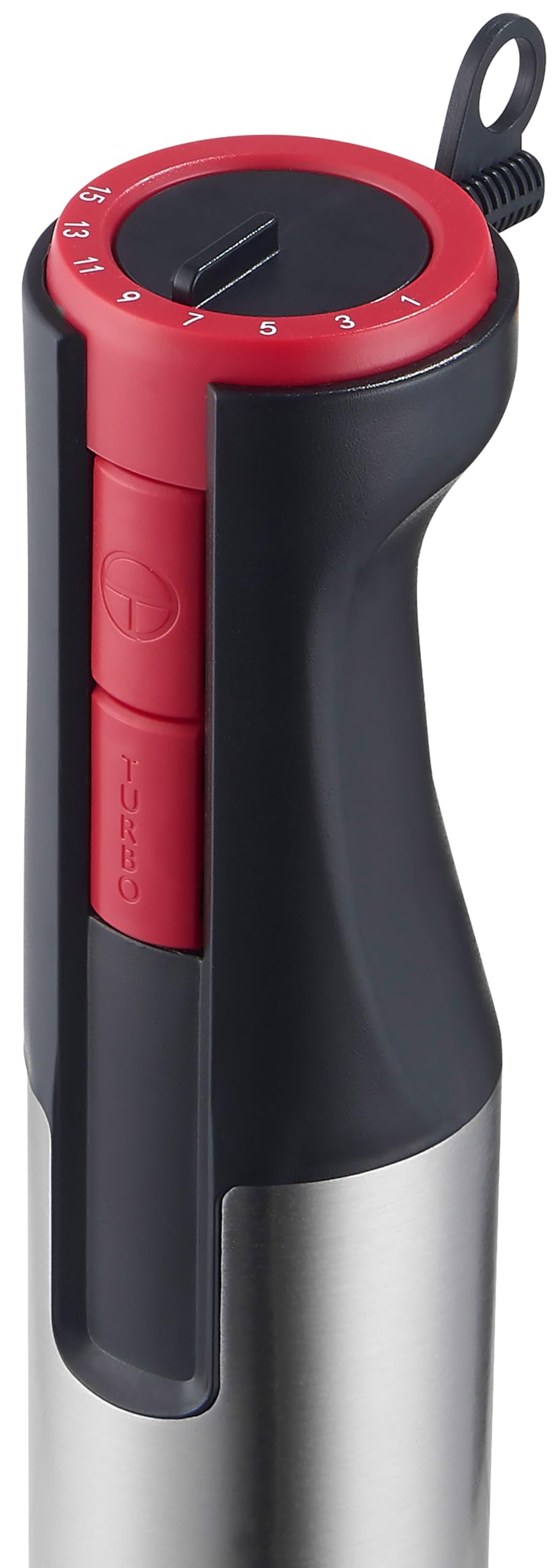 Frullatore a immersione Eva PRO HB9103 - Black & Red Hand Blender - Grigio/Nero/Rosso – Per uso domestico avanzato e semi-professionale – 1000–1200 W – Lama in acciaio inox – Asta XL da 27 cm