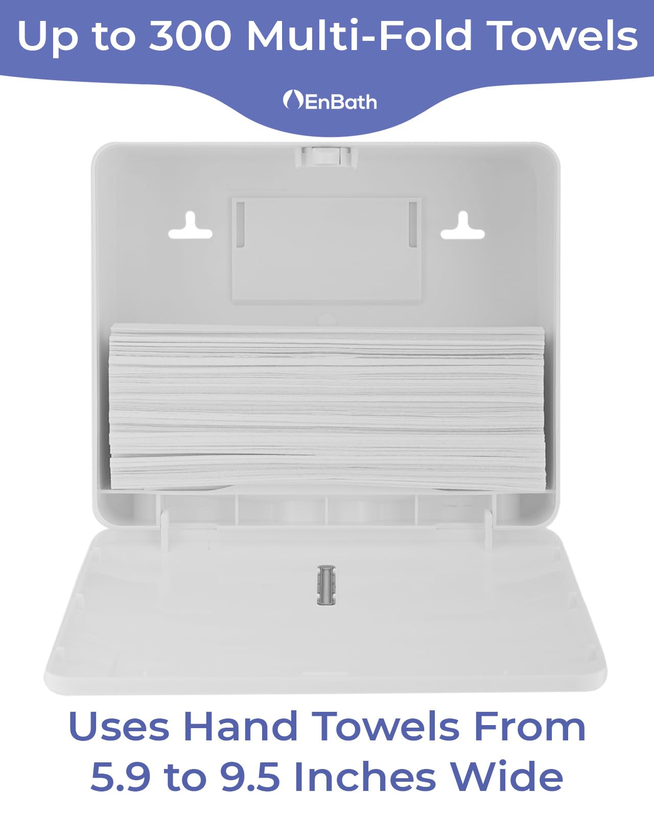 Dispensador de toallas de papel plegable para montaje en pared (blanco), dispensador de toallas de mano plegado para baño/baño, soporte comercial para toallas de papel, dispensador de toallas de papel