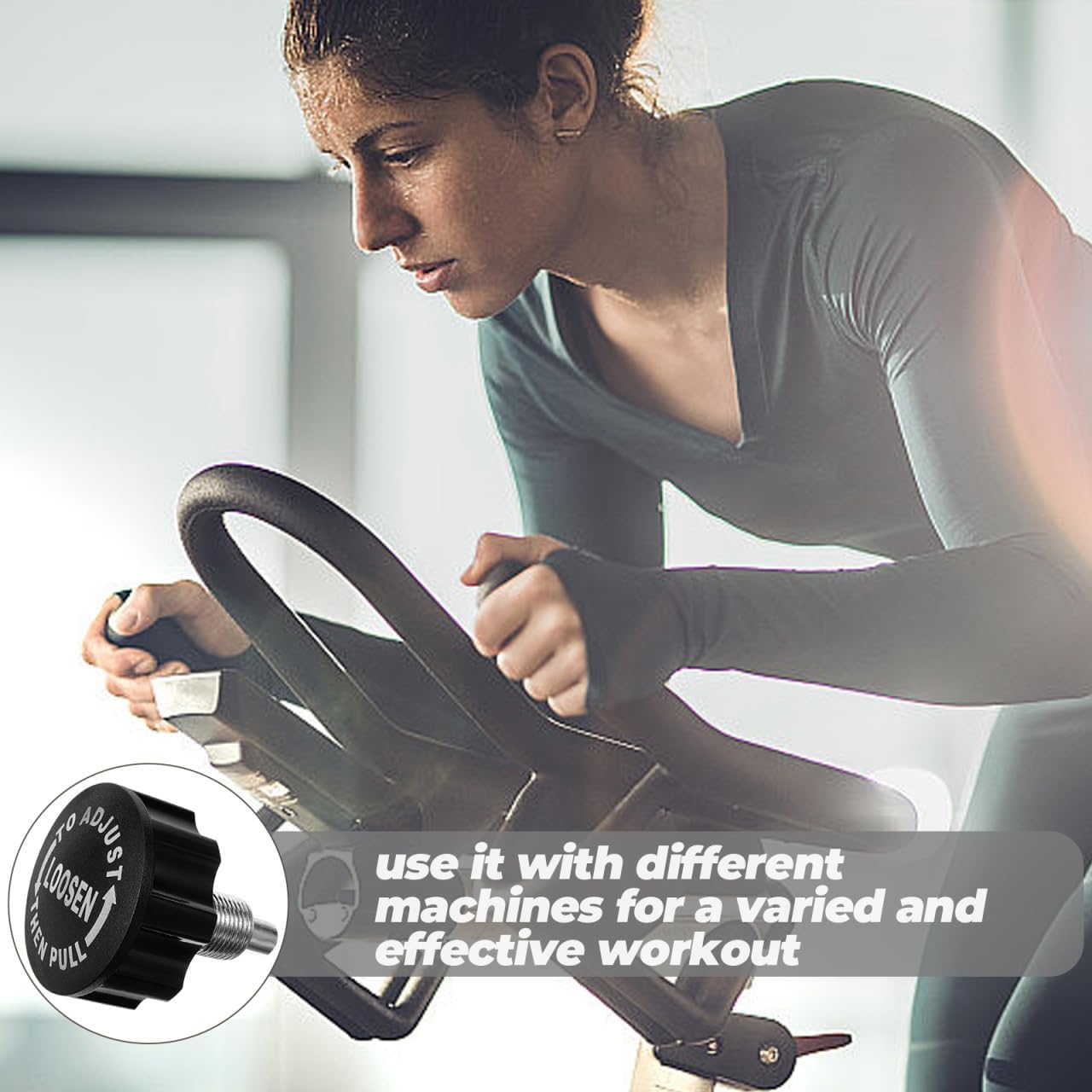 Sosoport Exercise Bike Replacement Knob Pull Pin Adjustable Rotary Screw for Fitness Equipment Parts Compatible with Home and Commercial Exercise Machines