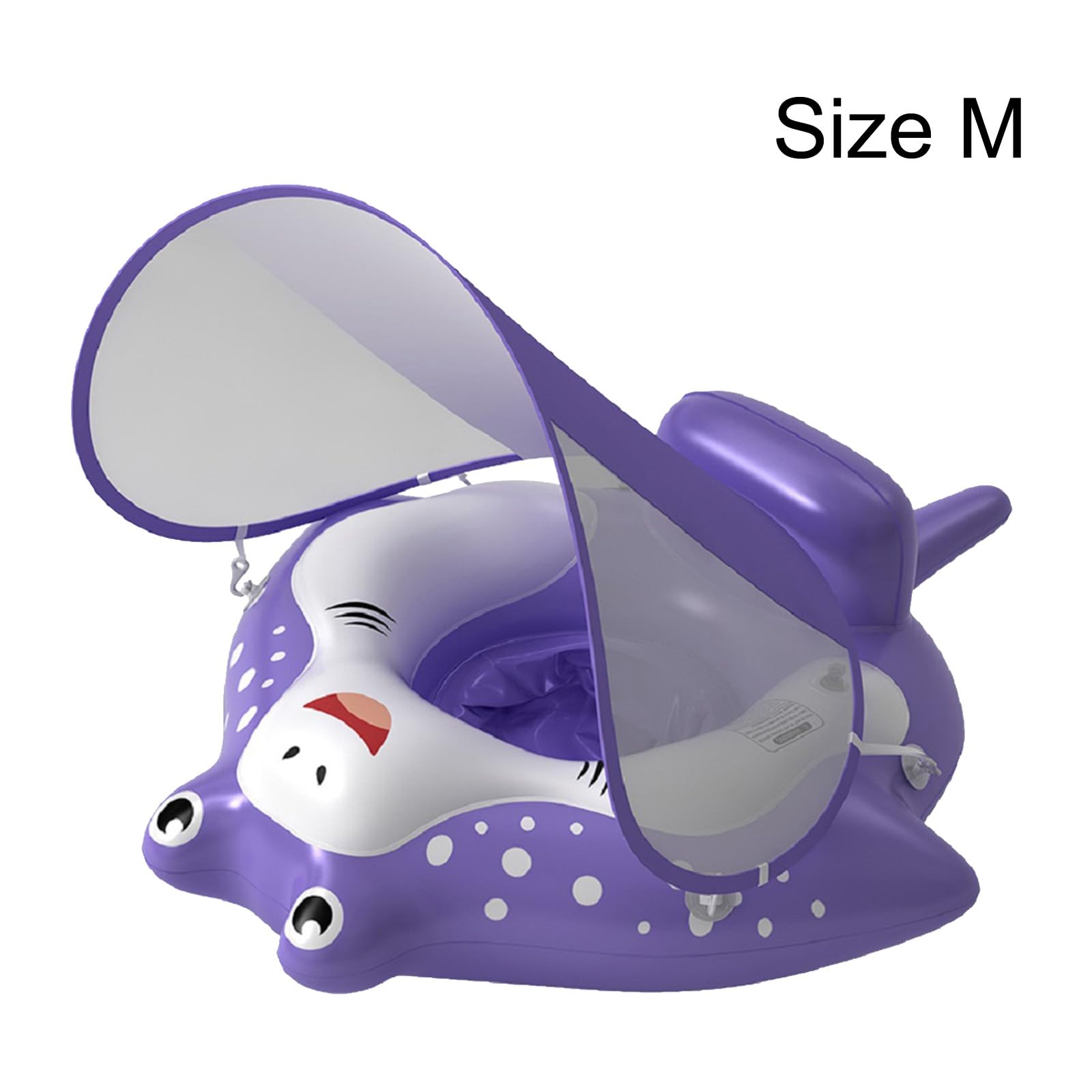 Anatra Gonfiabile per Piscina Bambini Galleggiante con Baldacchino e Coda Antiribaltamento, Allenamento Nuoto, Sedile Gioco d'Acqua (Viola M)