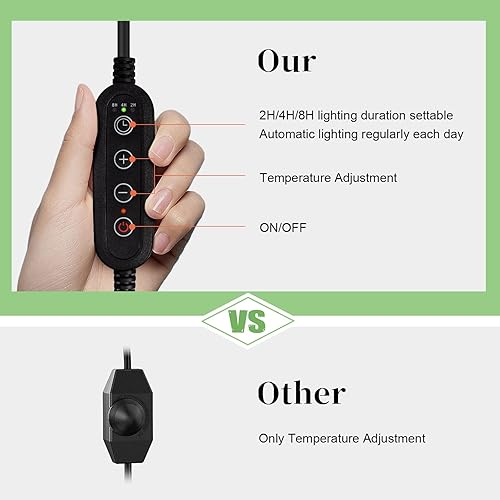 Miniatura 8 de Buddypuppy Lámpara de calor para reptiles, temporizador de luz de reptil de doble cabeza, luz de reptil UVA UVB con abrazadera para tortuga,