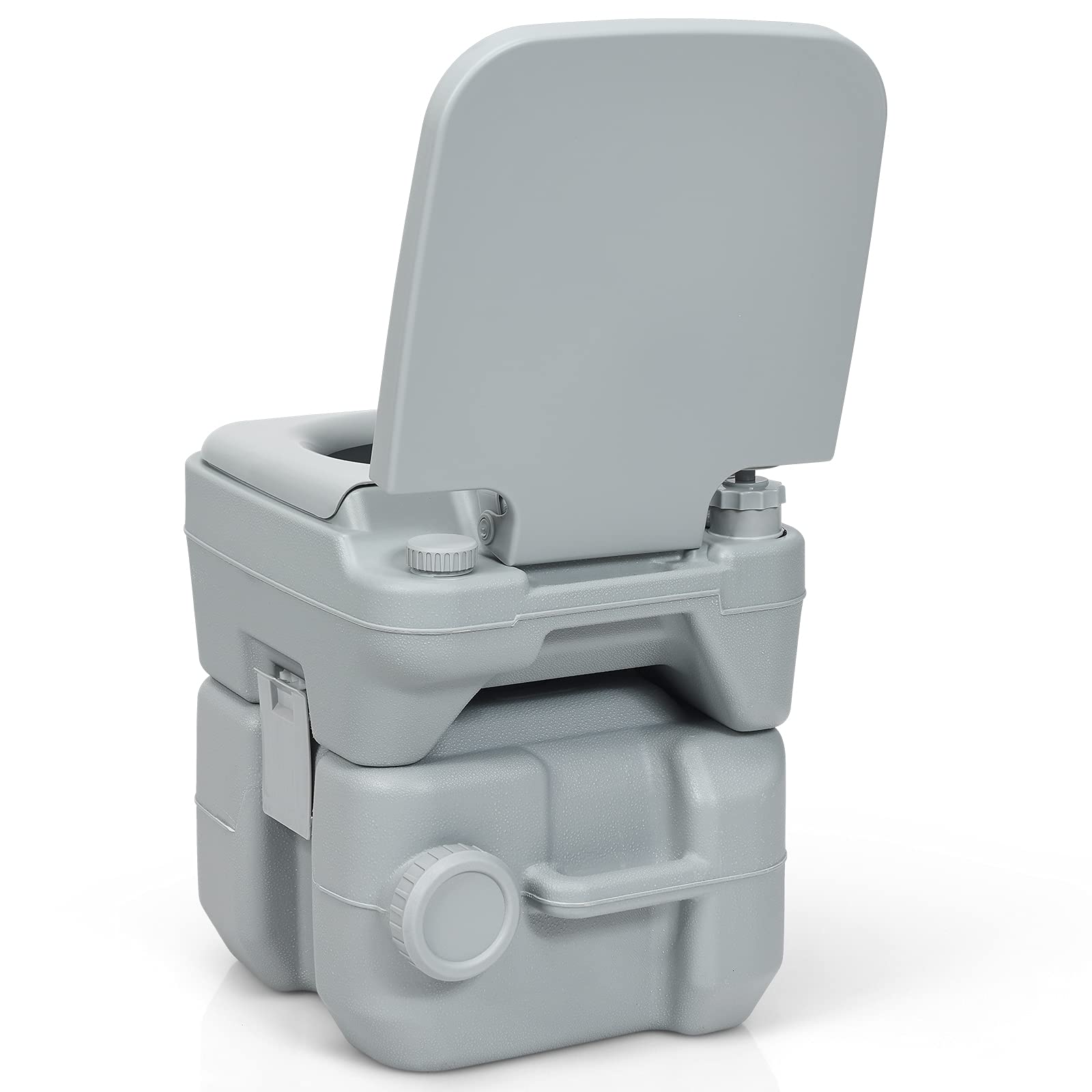 DREAMADE 20L Campingtoilette mit Abnehmbarem Abwasser- und Frischwassertank, Reisetoilette aus HDPE, Mobile Toilette, bis zu 150 kg belastbar, mit Spülung, für Wohnwagen & Garten