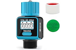 High Accuracy Home Water Flow Meter by Insoma - Fits Standard 3/4-inch Hoses and Faucets