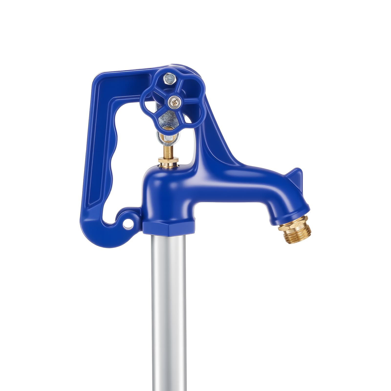 VEVOR Frostsicherer Hofhydrant, 1895 mm, Außenwasserhahn mit 1219,2 mm Eingrabetiefe, G 3/4 Zoll Rohranschluss, Hebelgriff + Handrad, bleifreier Gartenhydrant für Bewässerung von Garten & Bauernhof
