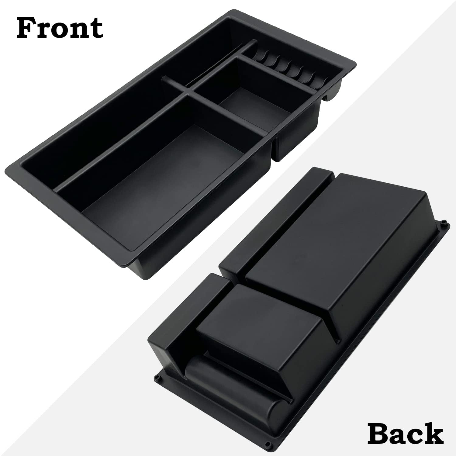 EVTIME Center Console Organizer Compatible with 2014 2015 2016 2017 2018 Chevy Silverado Tahoe Suburban and GMC Sierra Yukon Tray Accessories Armrest Storage-Full Console w/Bucket Seats ONLY