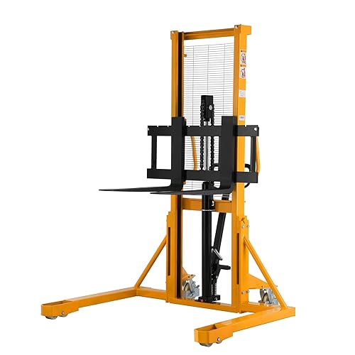 APOLLO Apilador manual de palés de carretilla elevadora de mano de 2200 libras capacidad de 63 pulgadas de altura de elevación con patas de montar y