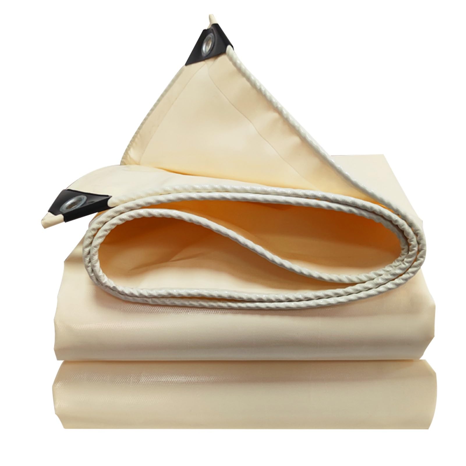 Telo di copertura beige resistente da 500 g/m² 2x2 m 3x3 m 4x4 m 5x5 m Telo di copertura multiuso per mobili da giardino, teli di fondo, copertura per piscina, campeggio, camera(1.8x1.8m)