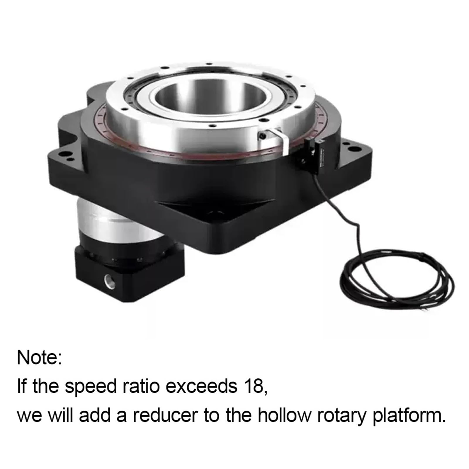 Réducteur planétaire 130 mm 1 arcmin Plateforme rotative Creuse Remplace Le Moteur DD/Le diviseur de Came Moteur Pas à Pas 10/18:1 Biseau Nema23 Nema34(Ratio 150 to 1,9.525mm Input Nema23)