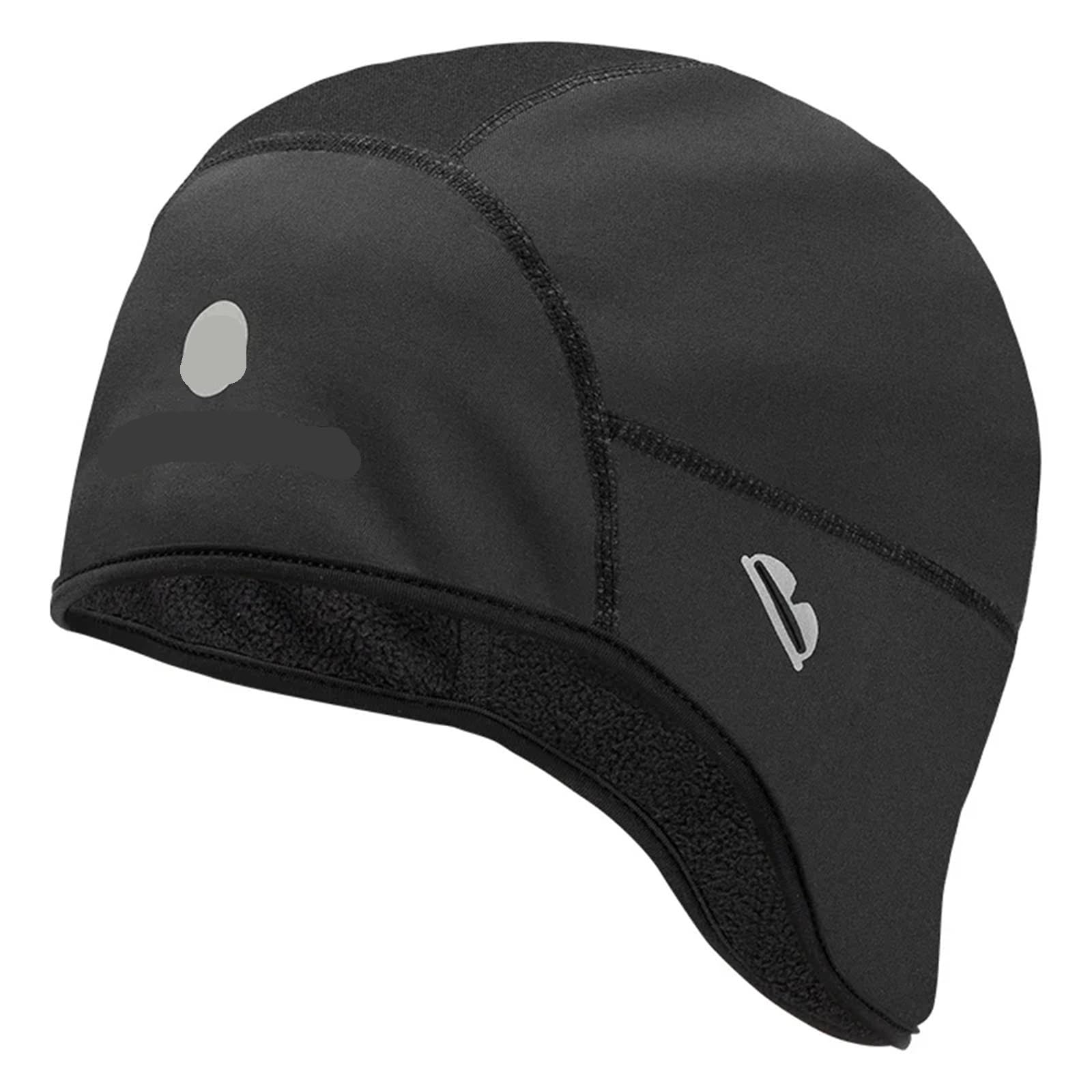 2 pièces Casquette de Cyclisme Casquettes d'hiver Garder au Chaud Bandana Sport Ski Course Bandeau Coupe-Vent Hommes équitation pour Vélo(Black)