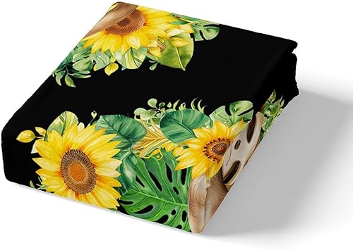 Miniatura 4 de Erosebridal Funda de edredón para niños, diseño de girasol floreciente, funda de edredón con diseño de animales, tamaño King para niños y niñas,