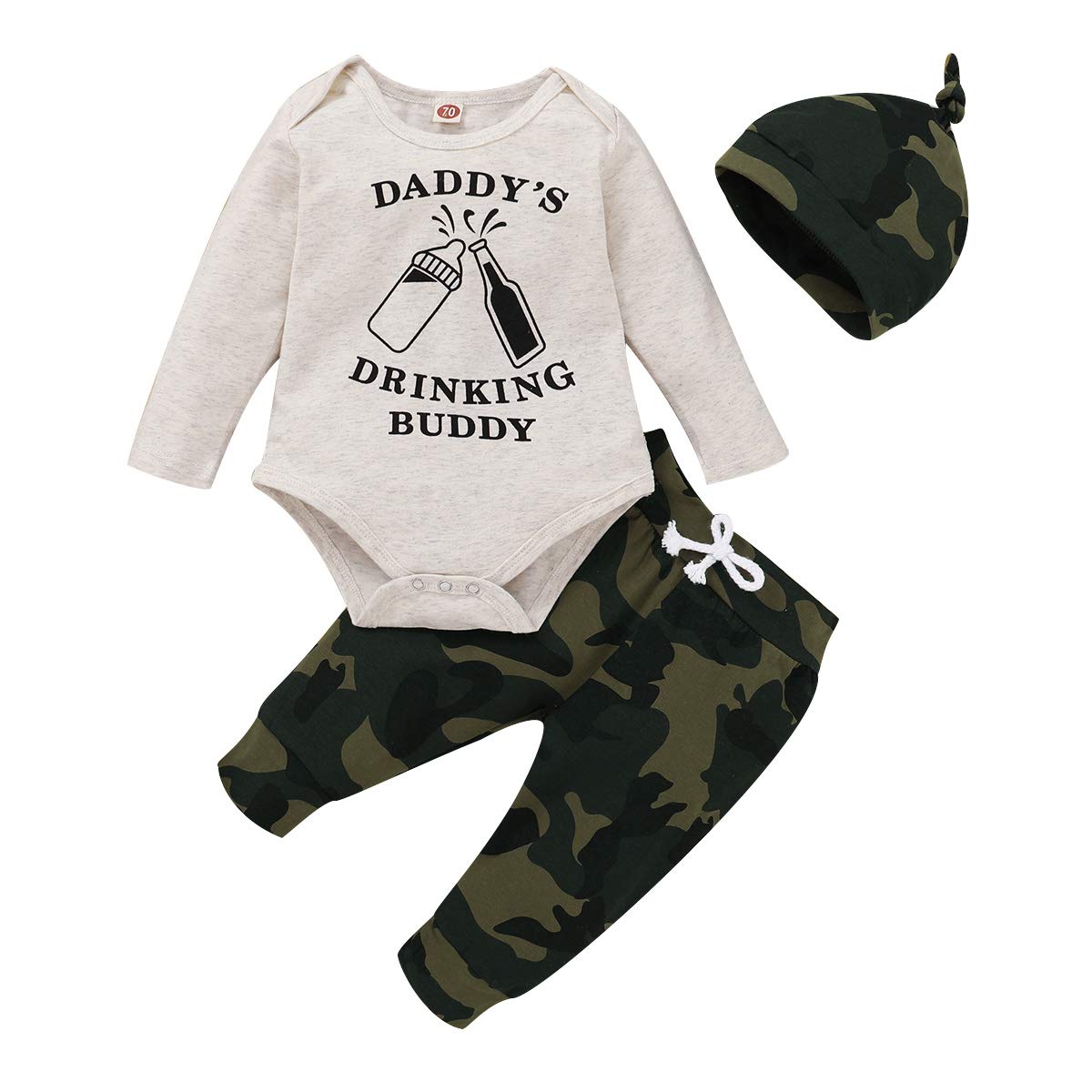 Newborn Baby Boy Clothes Infant Boy Camo Outfits Long Sleeve Romper Cotton Pants Cute Toddler Baby Clothes Boy